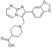 1-(2-BENZO[1,3]DIOXOL-5-YL-IMIDAZO[1,2-A]PYRIMIDIN-3-YLMETHYL)-PIPERIDINE-4-CARBOXYLIC ACID Structure