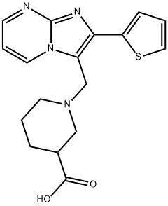 1-(2-THIOPHEN-2-YL-IMIDAZO[1,2-A]PYRIMIDIN-3-YLMETHYL)-PIPERIDINE-3-CARBOXYLIC ACID 구조식 이미지