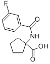 1-(3-FLUORO-BENZOYLAMINO)-시클로펜탄카르복실산 구조식 이미지