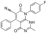Pyrido[2,3-d]pyrimidine-6-carbonitrile,  8-(4-fluorophenyl)-1,4,7,8-tetrahydro-2-methyl-4,7-dioxo-5-phenyl-  (9CI) Structure