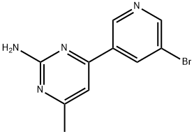 4-(5-BROMOPYRIDIN-3-YL)-6-METHYLPYRIMIDIN-2-AMINE 구조식 이미지