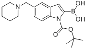 1H-Indole-1-carboxylic acid, 2-borono-5-(1-piperidinylmethyl)-, 1-(1,1-dimethylethyl) ester Structure