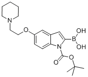 1H-인돌-1-카르복실산,2-보로노-5-[2-(1-피페리디닐)에톡시]-,1-(1,1-디메틸에틸)에스테르 구조식 이미지