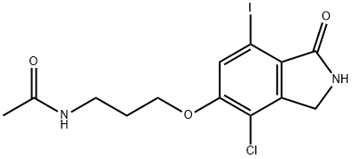 AcetaMide, N-[3-[(4-chloro-2,3-dihydro-7-iodo-1-oxo-1H-isoindol-5-yl)oxy]propyl]- 구조식 이미지