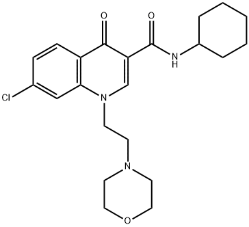 N-Cyclohexyl-7-chloro-1-[2-(4-morpholinyl)ethyl]quinolin-4(1H)-one-3-carboxamide 구조식 이미지