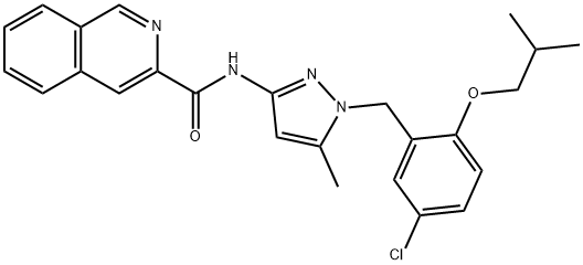 3-Isoquinolinecarboxamide,  N-[1-[[5-chloro-2-(2-methylpropoxy)phenyl]methyl]-5-methyl-1H-pyrazol-3-yl]- 구조식 이미지