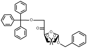 BENZYL 2,3-O-ISOPROPYLIDENE-6-O-TRITYL-5-KETO-ALPHA-D-MANNOFURANOSE Structure