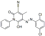 3-Pyridinecarbonitrile,  5-[(2,5-dichlorophenyl)azo]-1,2-dihydro-6-hydroxy-4-methyl-2-oxo-1-phenyl-  (9CI) Structure