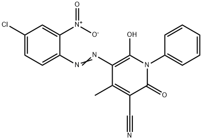 3-Pyridinecarbonitrile,  5-[(4-chloro-2-nitrophenyl)azo]-1,2-dihydro-6-hydroxy-4-methyl-2-oxo-1-phenyl-  (9CI) Structure