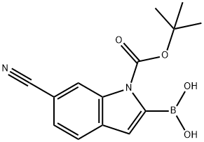 6-CYANO-1H-INDOL-2-YLBORONIC ACID, N-BOC PROTECTED 96 Structure