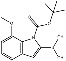 1-(TERT-BUTOXYCARBONYL)-7-METHOXY-1H-INDOL-2-YLBORONIC ACID 구조식 이미지