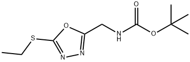 (5-Ethylsulfanyl-[1,3,4]oxadiazol-2-ylmethyl)carbamic acid tert-butyl ester 구조식 이미지