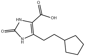 1,3-DIHYDRO-IMIDAZOL-2-ONE-5-CYCLOPENTYLETHYL-4-CARBOXYLIC ACID Structure