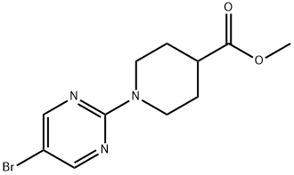 메틸1-(5-브로모피리미딘-2-일)피페리딘-4-카르복실레이트 구조식 이미지