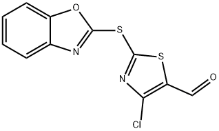 4-클로로-2-(2-BENZOXAZOLYLTHIO)-5-THIAZOLECARBOXALDEHYDE 구조식 이미지