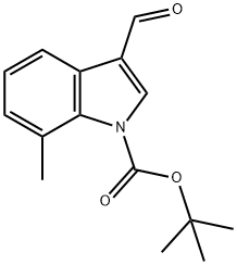 1-Boc-7-메틸-3-포르밀린돌 구조식 이미지