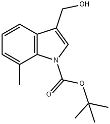 1-Boc-3-하이드록시메틸-7-메틸인돌 구조식 이미지