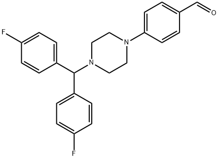 4-(4-[BIS(4-FLUOROPHENYL)METHYL]PIPERAZIN-1-YL)벤잘데하이드 구조식 이미지