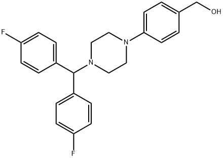 4-{4-[비스(4-플루오로페닐)메틸]피페라지닐}벤질알코올 구조식 이미지