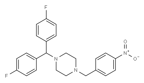 1-[BIS(4-FLUOROPHENYL)METHYL]-4-(4-NITROBENZYL)PIPERAZINE Structure