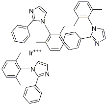 Tris[1-(2,6-dimethylphenyl)-2-phenyl-1H-imidazole]iridium(III) Structure