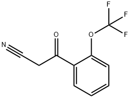 3-Oxo-3-[2-(trifluoromethoxy)phenyl]propanenitrile, 3-Oxo-3-[2-(trifluoromethoxy)phenyl]propionitrile 구조식 이미지