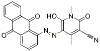 3-Pyridinecarbonitrile,  5-[(9,10-dihydro-9,10-dioxo-1-anthracenyl)azo]-1,2-dihydro-6-hydroxy-1,4-dimethyl-2-oxo-  (9CI) 구조식 이미지