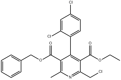 2-Chloromethyl-4-(2,4-dichlorophenyl)-6-methylpyridine-3,5-dicarboxylic acid 5-benzyl 3-ethyl ester Structure