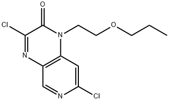 3,7-Dichloro-1-(2-propoxyethyl)-1H,2H-pyrido-[3,4-b]pyrazin-2-one 구조식 이미지