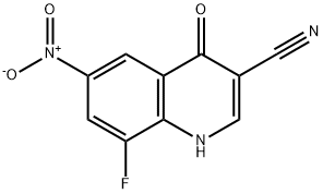 3-Quinolinecarbonitrile, 8-fluoro-1,4-dihydro-6-nitro-4-oxo- 구조식 이미지