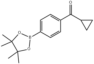 4,4,5,5-Tetramethyl-2-(4-cyclopropylcarbonylphenyl)-[1,3,2]dioxaborolane 구조식 이미지