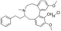 6,7,8,9-tetrahydro-2,12-dimethoxy-7-methyl-6-phenethyl-5H-dibenz[d,f]azonin-1-ol hydrochloride   Structure