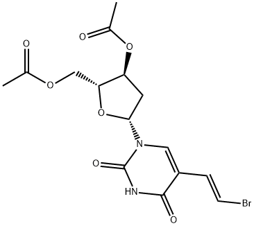 3',5'-di-O-acetyl-5-(2-bromovinyl)-2'-deoxyuridine 구조식 이미지