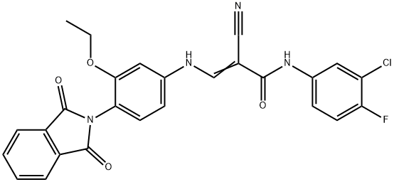 (E)-3-[3-Ethoxy-4-(phthaliMidyl)anilino]-N-(3-chloro-4-fluorophenyl)-2-cyano-2-propenaMide 구조식 이미지