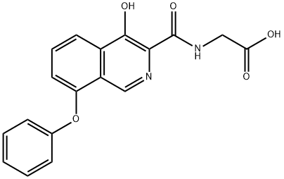 글리신,N-[(4-히드록시-8-페녹시-3-이소퀴놀리닐)카르보닐]- 구조식 이미지