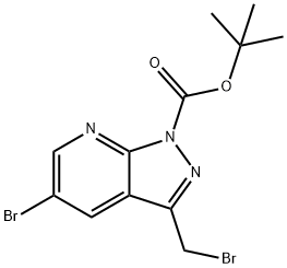 1H-Pyrazolo[3,4-b]pyridine-1-carboxylic acid, 5-broMo-3-(broMoMethyl)-, 1,1-diMethylethyl ester Structure