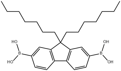 9,9-Diheptylfluorene-2,7-diboronic acid Structure