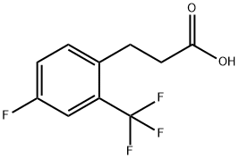 3-[4-Fluoro-2-(trifluoromethyl)phenyl]propionic acid, 4-Fluoro-2-(trifluoromethyl)hydrocinnamic acid Structure