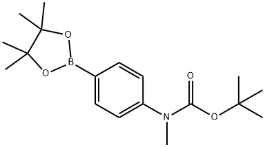 Methyl-[4-(4,4,5,5-tetramethyl-[1,3,2]dioxaborolan-2-yl)-phenyl]-carbamic acid tert-butyl ester 구조식 이미지