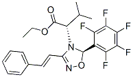 (S)-ETHYL 3-METHYL-2-((R)-5-(PERFLUOROPHENYL)-3-STYRYL-1,2,4-OXADIAZOL-4(5H)-YL)BUTANOATE 구조식 이미지