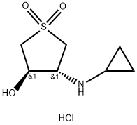 trans-4-Cyclopropylamino-1,1-dioxo-tetrahydrothiophen-3-ol hydrochloride Structure