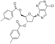 4-CHLORO-1-(3,5-DI-O-TOLUOYL-BETA-D-2-DEOXYRIBOFURANOSYL)PYRAZOLO[3,4-D]PYRIMIDINE 구조식 이미지