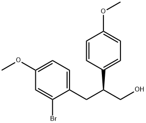 (S)-2-브로모-4-메톡시-(4-메톡시페닐)벤젠프로판올 구조식 이미지