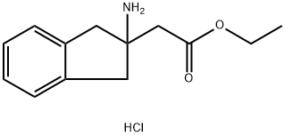 Ethyl 2-(2-amino-2,3-dihydro-1H-inden-2-yl)acetate hydrochloride Structure