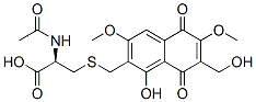 N-Acetyl-S-[[5,8-dihydro-1-hydroxy-7-(hydroxymethyl)-3,6-dimethoxy-5,8-dioxonaphthalen-2-yl]methyl]-L-cysteine 구조식 이미지
