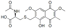 N-Acetyl-S-[(5,8-dihydro-1-hydroxy-3,6-dimethoxy-7-methyl-5,8-dioxonaphthalen-2-yl)methyl]-L-cysteine Structure