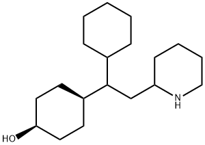 cis-4-[1-(사이클로헥실)-2-(2-피페리디닐)에틸]사이클로헥산올 구조식 이미지