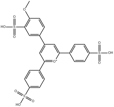 4-(4-methoxy-3-sulfophenyl)-2,6-bis-(4-sulfophenyl)pyrylium Structure