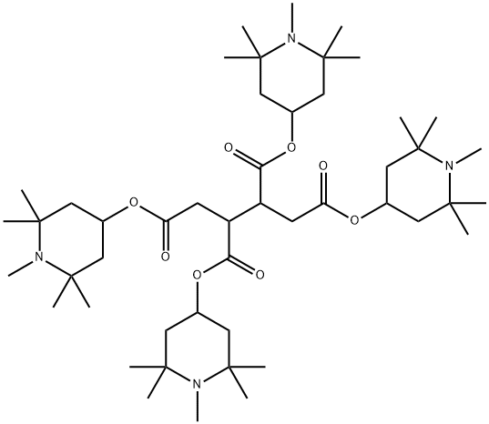 테트라키스(1,2,2,6,6-펜타메틸-4-피페리딜)1,2,3,4-뷰테인테트  라카복실산 구조식 이미지