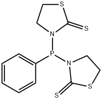 3,3'-(페닐포스피닐리덴)비스-2-티아졸리딘티온 구조식 이미지